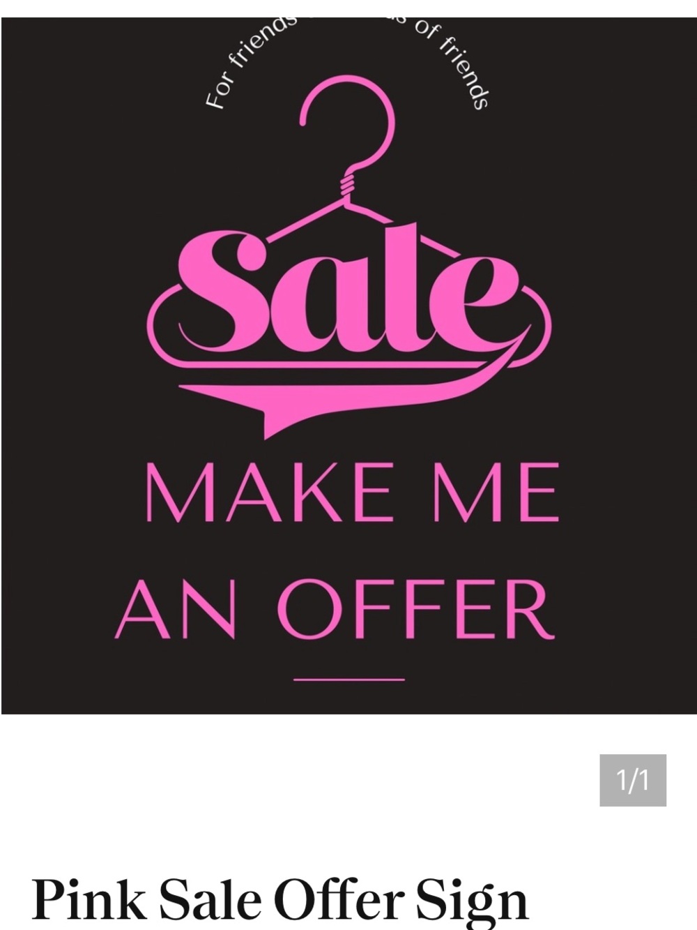 Pink Sale "Make Me An Offer" Sign